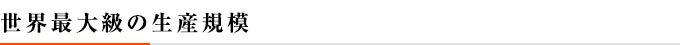 世界最大級の生産規模